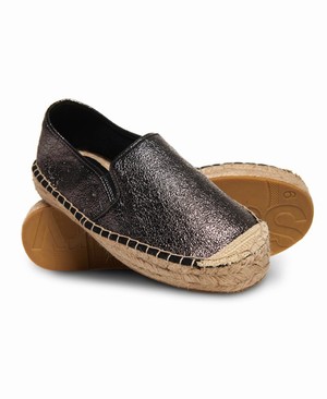 Superdry Polly Flatform Espadrille Női Cipő Fekete | PBEGW6450